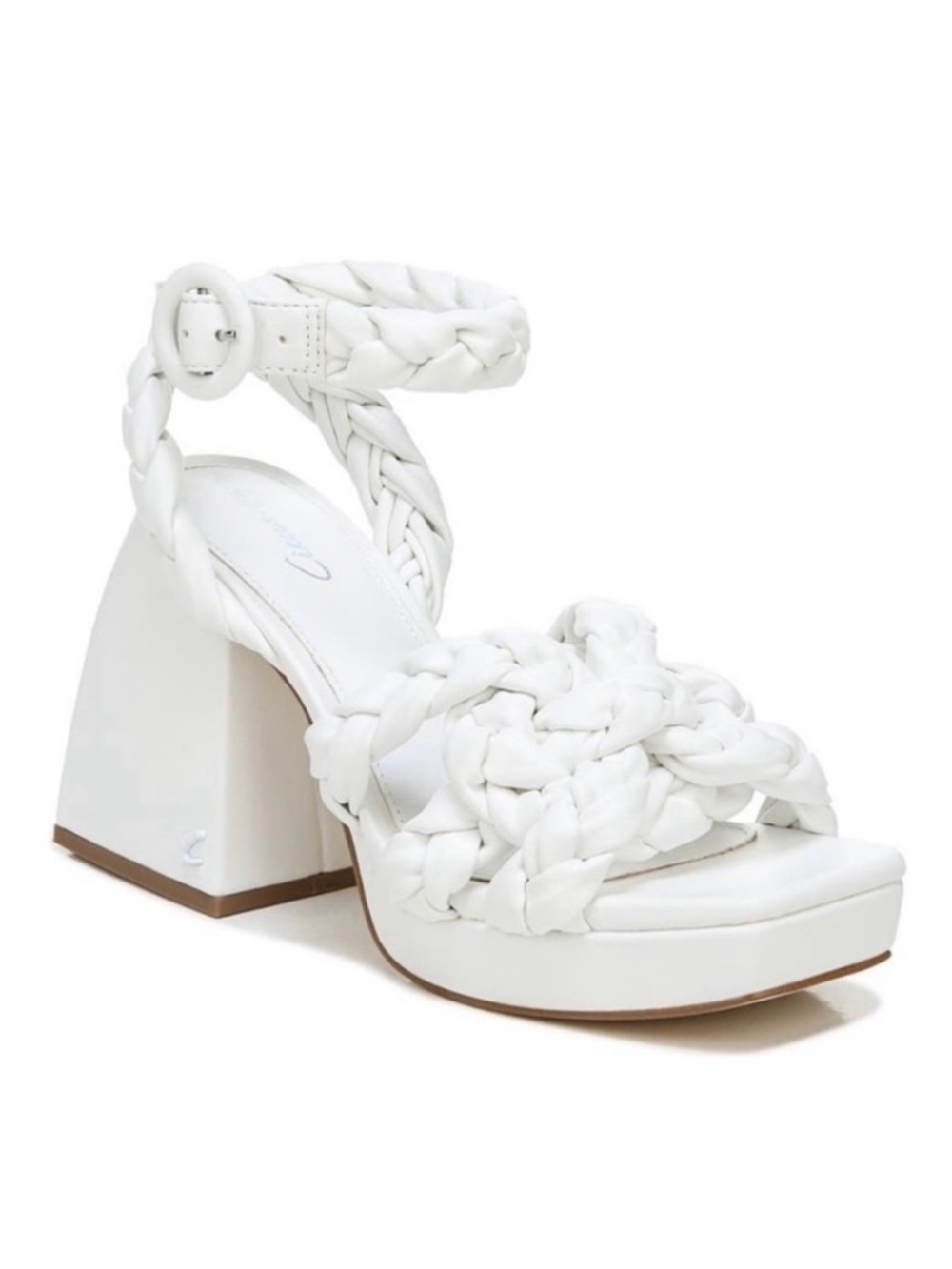 Circus by Sam Edelman White Braided Platform Block Heels